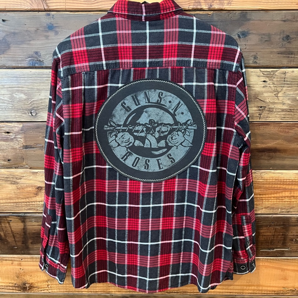 Guns N’ Roses One-of-a-Kind Weatherproof Vintage MadAndie Custom Unisex Flannel